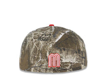 Load image into Gallery viewer, Mexico New Era 59FIFTY 5950 Fitted Cap Hat Real Tree Edge Camo Crown Red Visor Glow White/Red Logo Mexico Flag Side Patch Green UV