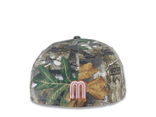 Load image into Gallery viewer, Mexico New Era 59FIFTY 5950 Fitted Cap Hat Real Tree Edge Camo Crown Dark Orange Visor White/Dark Orange Logo Mexico Flag Side Patch Gray UV