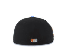 Load image into Gallery viewer, San Diego Padres New Era MLB 59FIFTY 5950 Fitted Cap Hat Black Crown Sky Blue Visor Metallic Brown/Blue Logo El Paso Chihuahua Side Patch
