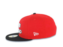 Load image into Gallery viewer, San Diego Padres New Era MLB 59FIFTY 5950 Fitted Cap Hat Red Crown Black Visor White/Black Slam Diego Script Logo 40th Anniversary Side Patch Gray UV
