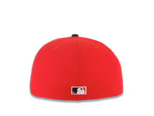 Load image into Gallery viewer, San Diego Padres New Era MLB 59FIFTY 5950 Fitted Cap Hat Red Crown Black Visor White/Black Slam Diego Script Logo 40th Anniversary Side Patch Gray UV