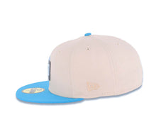 Load image into Gallery viewer, San Diego Padres New Era MLB 59FIFTY 5950 Fitted Cap Hat Stone Crown Blue Visor Sky Blue/Metallic Black Logo 50th Anniversary Side Patch Sky Blue UV