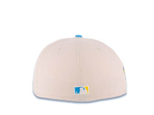 Load image into Gallery viewer, San Diego Padres New Era MLB 59FIFTY 5950 Fitted Cap Hat Stone Crown Blue Visor Sky Blue/Metallic Black Logo 50th Anniversary Side Patch Sky Blue UV