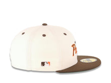 Load image into Gallery viewer, San Diego Padres New Era MLB 59FIFTY 5950 Fitted Cap Hat Cream Crown Light Brown Visor Brown/Orange Script/Text Logo Batterman Batty Side Patch