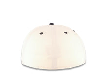 Load image into Gallery viewer, San Diego Padres New Era MLB 59FIFTY 5950 Fitted Cap Hat Cream Crown Navy Blue Visor Navy/Orange Script/Text Logo Batterman Batty Side Patch Green UV