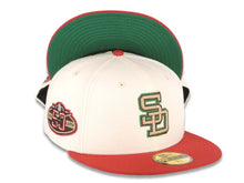 Load image into Gallery viewer, San Diego Padres New Era MLB 59FIFTY 5950 Fitted Cap Hat Cream Crown Red Visor Khaki/Brown/Green Logo 50th Anniversary Side Patch Green UV