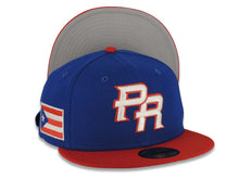 Load image into Gallery viewer, Puerto Rico New Era World Baseball Classic WBC 59FIFTY 5950 Fitted Cap Hat Royal Blue Crown Red Visor Cream/Red Logo Gray UV