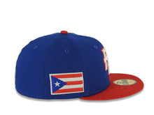 Load image into Gallery viewer, Puerto Rico New Era World Baseball Classic WBC 59FIFTY 5950 Fitted Cap Hat Royal Blue Crown Red Visor Cream/Red Logo Gray UV