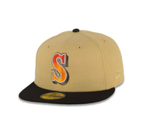 Load image into Gallery viewer, Seattle Mariners New Era MLB 59FIFTY 5950 Fitted Cap Hat Yellow Green Crown Black Visor Red/Orange Gradient Logo 30th Anniversary Side Patch Gray UV