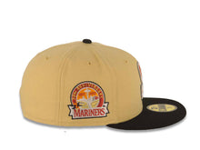 Load image into Gallery viewer, Seattle Mariners New Era MLB 59FIFTY 5950 Fitted Cap Hat Yellow Green Crown Black Visor Red/Orange Gradient Logo 30th Anniversary Side Patch Gray UV