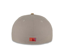 Load image into Gallery viewer, San Diego Padres New Era MLB 59FIFTY 5950 Fitted Cap Hat Gray Crown Khaki Visor Metallic Red/Gray Logo Lake Elsinore Storm Side Patch Red UV