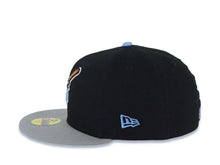 Load image into Gallery viewer, San Diego Padres New Era MLB 59FIFTY 5950 Fitted Cap Hat Black Crown Gray Visor Sky Blue Swinging Friar Logo Stadium Side Patch Sky Blue UV