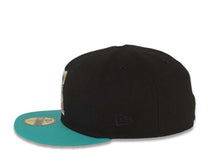 Load image into Gallery viewer, Los Angeles Anaheim Angels New Era MLB 59FIFTY 5950 Fitted Cap Hat Black Crown Teal Visor Yellow/Red/Orange Gradient Logo 35th Anniversary Side Patch