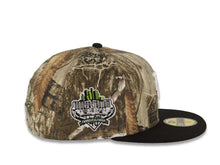 Load image into Gallery viewer, Los Angeles Dodgers New Era MLB 59FIFTY 5950 Fitted Cap Hat Real Tree Edge Como Crown Black Visor White Upside Down Logo 40th Anniversary Side Patch