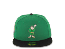 Load image into Gallery viewer, San Diego Padres New Era MLB 59FIFTY 5950 Fitted Cap Hat Green Crown Black Visor Metallic Green/Gold Waving Friar Logo 40th Anniversary Side Patch