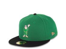 Load image into Gallery viewer, San Diego Padres New Era MLB 59FIFTY 5950 Fitted Cap Hat Green Crown Black Visor Metallic Green/Gold Waving Friar Logo 40th Anniversary Side Patch
