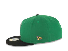 Load image into Gallery viewer, San Diego Padres New Era MLB 59FIFTY 5950 Fitted Cap Hat Green Crown Black Visor Metallic Green/Gold Waving Friar Logo 40th Anniversary Side Patch
