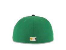 Load image into Gallery viewer, San Diego Padres New Era MLB 59FIFTY 5950 Fitted Cap Hat Green Crown Black Visor Metallic Green/Gold Waving Friar Logo 40th Anniversary Side Patch