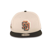 Load image into Gallery viewer, San Diego Padres New Era MLB 9FIFTY 950 Snapback Cap Hat Stone Crown Black Visor Metallic Black/Gold Stagger Logo Petco Park Side Patch Red UV