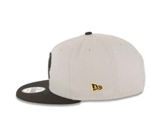 Load image into Gallery viewer, San Diego Padres New Era MLB 59FIFTY 5950 Fitted Cap Hat Gray Crown Black Visor Black/Metallic Gold P Logo 25th Anniversary Side Patch Gray UV