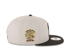 Load image into Gallery viewer, San Diego Padres New Era MLB 59FIFTY 5950 Fitted Cap Hat Gray Crown Black Visor Black/Metallic Gold P Logo 25th Anniversary Side Patch Gray UV