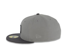 Load image into Gallery viewer, San Diego Padres New Era MLB 59FIFTY 5950 Fitted Cap Hat Gray Crown Dark Gray Visor White/Black Logo 40th Anniversary Side Patch Gray UV