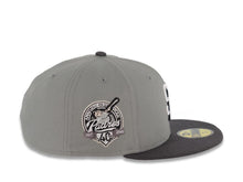 Load image into Gallery viewer, San Diego Padres New Era MLB 59FIFTY 5950 Fitted Cap Hat Gray Crown Dark Gray Visor White/Black Logo 40th Anniversary Side Patch Gray UV