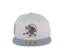 Load image into Gallery viewer, Minnesota Twins New Era MLB 59FIFTY 5950 Fitted Cap Hat Stone Crown Gray Visor Metallic Gray/Brown 2010 Inaugural Season Side Patch Sky Blue UV