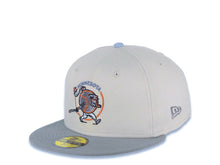 Load image into Gallery viewer, Minnesota Twins New Era MLB 59FIFTY 5950 Fitted Cap Hat Stone Crown Gray Visor Metallic Gray/Brown 2010 Inaugural Season Side Patch Sky Blue UV