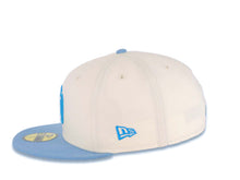 Load image into Gallery viewer, San Diego Padres New Era MLB 59FIFTY 5950 Fitted Cap Hat Cream Crown Sky Blue Visor Blue/Cardinal Blue Logo 1998 World Series Side Patch Gray UV