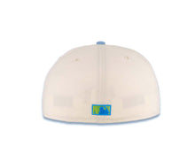 Load image into Gallery viewer, San Diego Padres New Era MLB 59FIFTY 5950 Fitted Cap Hat Cream Crown Sky Blue Visor Blue/Cardinal Blue Logo 1998 World Series Side Patch Gray UV