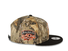 Load image into Gallery viewer, (Youth) San Diego Padres New Era MLB 9FIFTY 950 Kid Snapback Cap Hat Real Tree Edge Crown Black Visor Glow White/Orange Logo 50th Anniversary Side