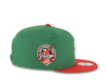 Load image into Gallery viewer, San Diego Padres New Era MLB 9FIFTY 950 Snapback Cap Hat Green Crown Red Visor White Logo 40th Anniversary Side Patch Gray UV