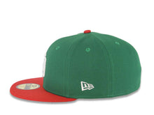 Load image into Gallery viewer, (Youth) San Diego Padres New Era MLB 59FIFTY 5950 Kid Fitted Cap Hat Green Crown Red Visor White Logo 40th Anniversary Side Patch Gray UV