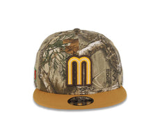 Load image into Gallery viewer, Mexico New Era WBC World Baseball Classic 9FIFTY 950 Snapback Cap Hat Real Tree Edge Camo Crown Tan Visor Yellow/Dark Brown/Cream Logo Gray UV