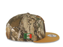 Load image into Gallery viewer, Mexico New Era WBC World Baseball Classic 9FIFTY 950 Snapback Cap Hat Real Tree Edge Camo Crown Tan Visor Yellow/Dark Brown/Cream Logo Gray UV