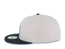 Load image into Gallery viewer, (Youth) San Diego Padres New Era MLB 59FIFTY 5950 Kid Fitted Cap Hat Stone Crown Black Visor Metallic Black/Gold Staggered Logo Petco Park Side Patch