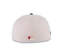 Load image into Gallery viewer, (Youth) San Diego Padres New Era MLB 59FIFTY 5950 Kid Fitted Cap Hat Stone Crown Black Visor Metallic Black/Gold Staggered Logo Petco Park Side Patch