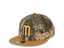 Load image into Gallery viewer, (Youth) Mexico New Era WBC 9FIFTY 950 Kid Snapback Cap Hat Real Tree Edge Camo Crown Tan Visor Team Color Logo Mexico Flag Side Patch
