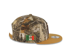 Load image into Gallery viewer, (Youth) Mexico New Era WBC 9FIFTY 950 Kid Snapback Cap Hat Real Tree Edge Camo Crown Tan Visor Team Color Logo Mexico Flag Side Patch