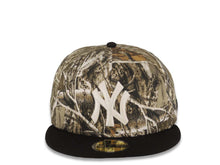Load image into Gallery viewer, New York Yankees New Era MLB 59FIFTY 5950 Fitted Cap Hat Real Tree Edge Camo Crown Black Visor Glow White Logo Batterman Batty Side Patch Gray UV
