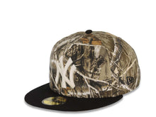 Load image into Gallery viewer, New York Yankees New Era MLB 59FIFTY 5950 Fitted Cap Hat Real Tree Edge Camo Crown Black Visor Glow White Logo Batterman Batty Side Patch Gray UV