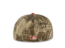 Load image into Gallery viewer, San Diego Padres New Era MLB 59FIFTY 5950 Fitted Cap Hat Real Tree Edge Crown Red Visor Glow White/Red Logo 1998 World Series Side Patch Green UV