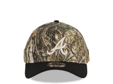 Load image into Gallery viewer, (Glow In The Dark) Atlanta Braves New Era MLB 9FORTY 940 Adjustable A-Frame Cap Hat Real Tree Edge Camo Crown Black Visor Glow White Logo Side Batty
