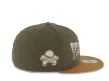 Load image into Gallery viewer, San Diego Padres New Era MLB 59FIFTY 5950 Fitted Cap Hat Olive Crown Brown Visor Cream/Metallic Brown/Green Gradient Logo El Paso Chihuahua Side Patch