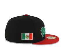 Load image into Gallery viewer, Los Angeles Dodgers New Era MLB 59FIFTY 5950 Fitted Cap Hat Black Crown Red Visor Green/White/Red Script Logo Mexico Flag Side Patch Green UV