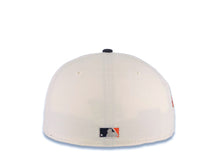 Load image into Gallery viewer, San Diego Padres New Era MLB 59FIFTY 5950 Fitted Cap Hat Cream Crown Navy Blue Visor Navy/Orange Arch Text/Script Logo 1992 All-Star Game Side Patch