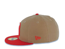 Load image into Gallery viewer, Mexico New Era WBC World Baseball Classic 59FIFTY 5950 Fitted Cap Hat Khaki Crown Red Visor White/Red/Green Logo Mexico Flag Side Patch Gray UV