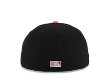 Load image into Gallery viewer, San Diego Padres New Era MLB 59FIFTY 5950 Fitted Cap Hat Black Crown Gray Visor Light Pink/White/Metallic Red Logo 40th Anniversary Side Patch Red UV