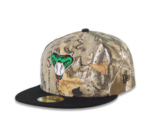 Load image into Gallery viewer, Arizona Diamondbacks New Era MLB 59FIFTY 5950 Fitted Cap Hat Real Tree Edge Camo Crown Black Visor Metallic Green/White Logo 1998 Inaugural Season Side Patch Gray UV
